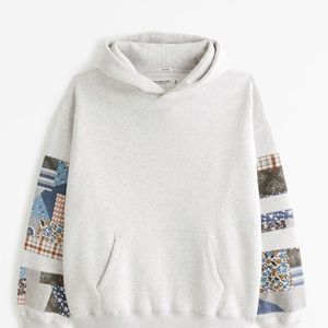 Abercrombie and fitch quilted graphic popover hoodie